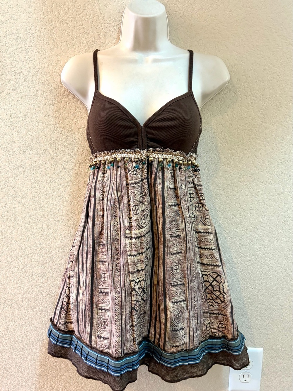 Like New Free People Stretchy boho Style Tunic Top